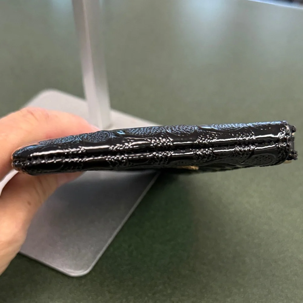 Coach Black Signature Patent Leather Wristlet - Picture 5 of 7